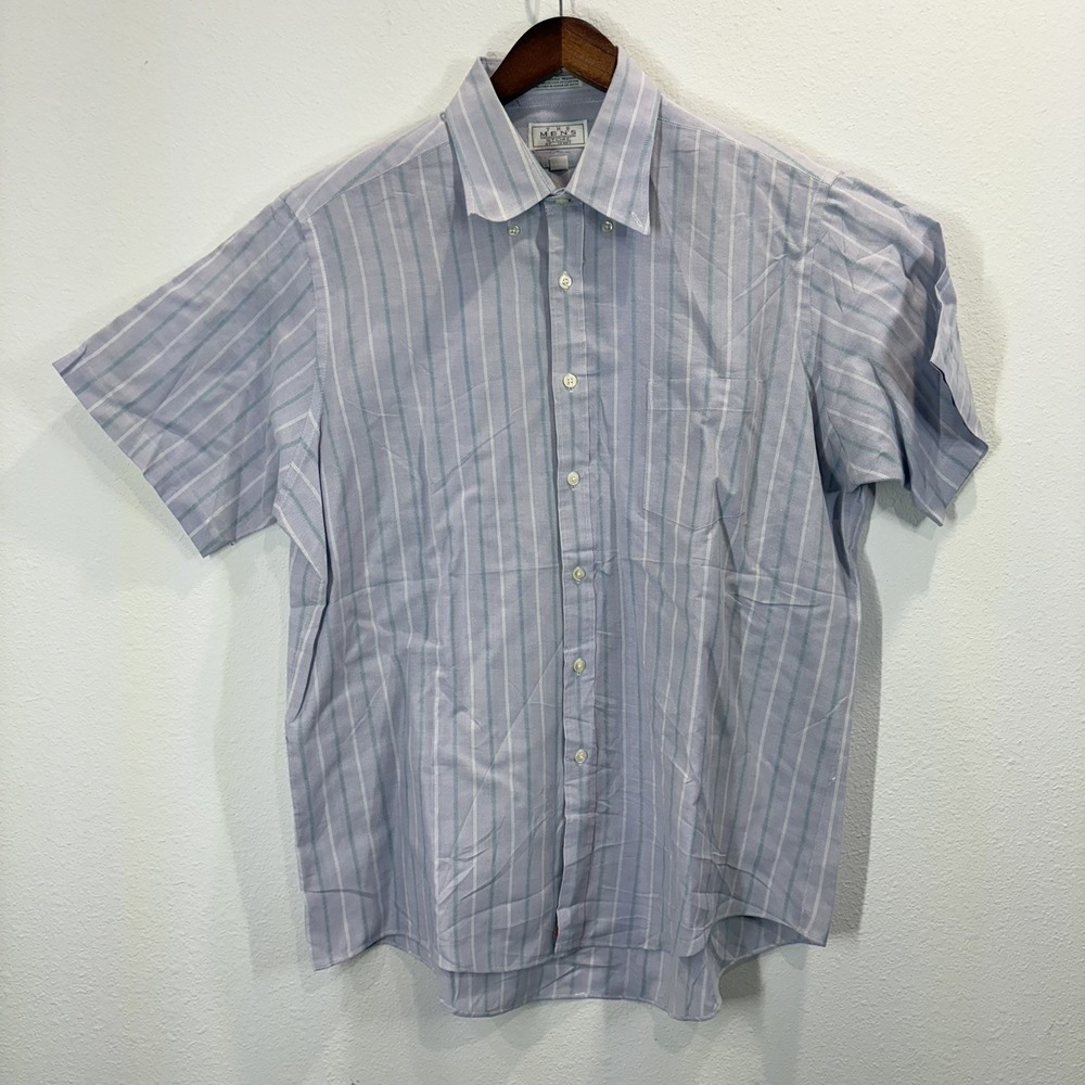 Vintage The Men's Store at Sears Shirt Men 17 Striped Short Sleeve Button Down